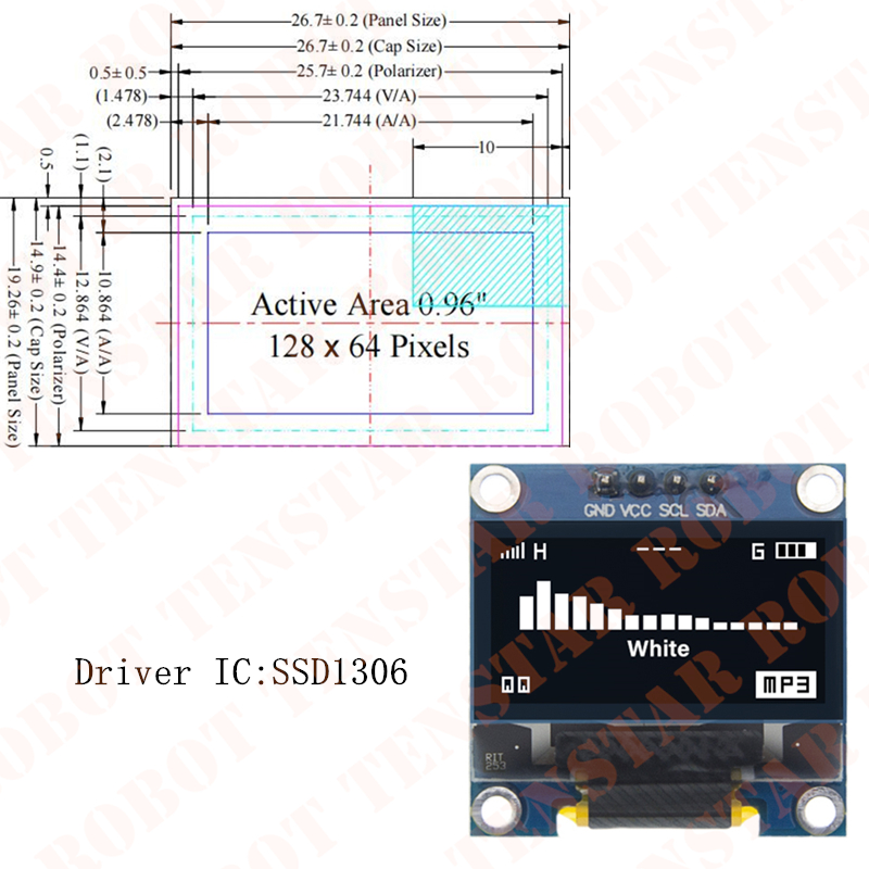 TENSTAR 0.96 Inch OLED SSD1306 - Ssd1306 review and price