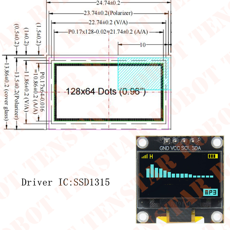 TENSTAR 0.96 Inch OLED SSD1306 - Ssd1306 review and price
